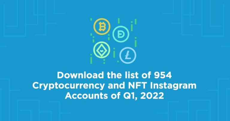 Download the list of 954 Cryptocurrency and NFT Instagram Accounts