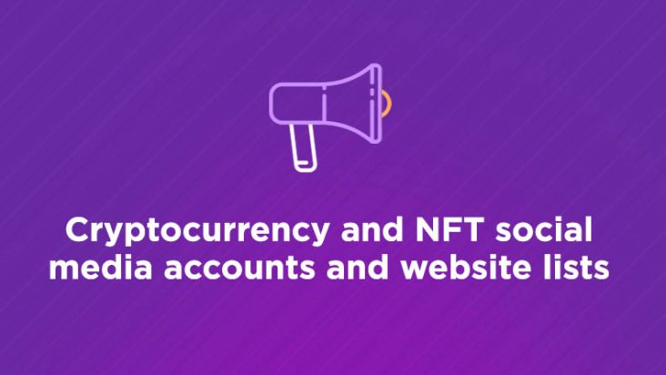 Cryptocurrency and NFT social media accounts and website lists