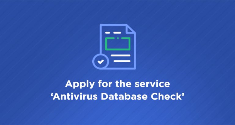 Apply for the service Antivirus Database Check